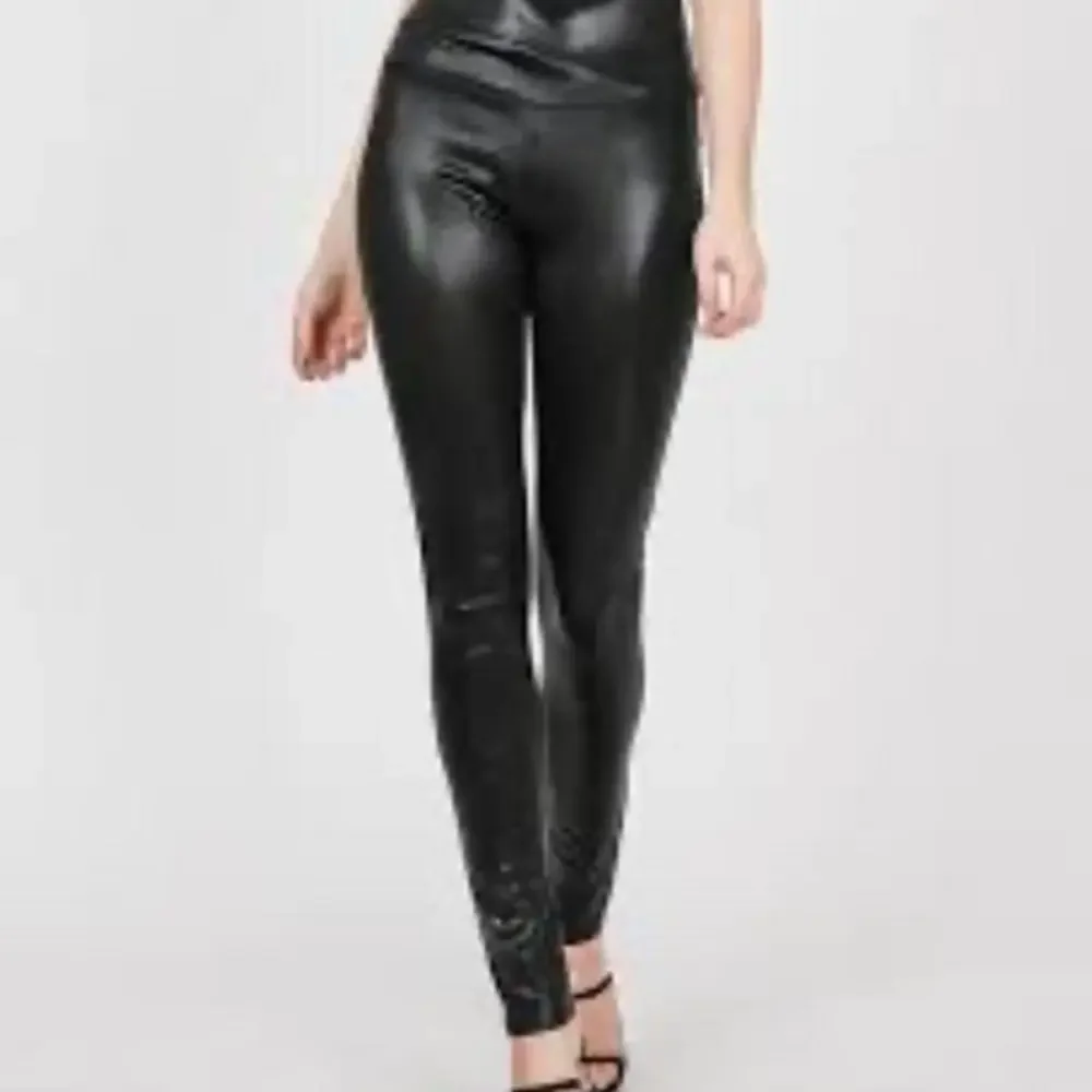 CY Fashion Legging Faux Leather‎ Obsidian L EUC